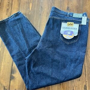 Vintage Lee Stormrider Denim Blue Jeans Big & Tall Mens 52x32 Made In USA NWT